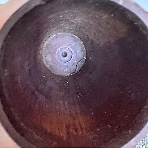 Vintage 1940s Wood Inlay Lidded Vase Artist Signed Unique MCM Home Decor - Picture 11 of 12